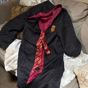 Black and Red Hooded Robe with Gryffindor Crest